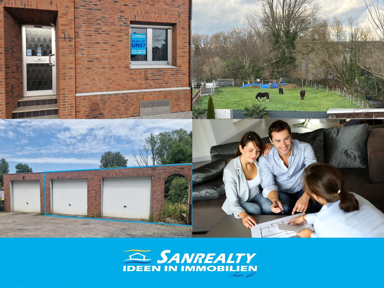 SANREALTY |  Doppelhaushälfte mit zwei Garagen, Garten und Bachlauf in Eschweiler-Nothberg